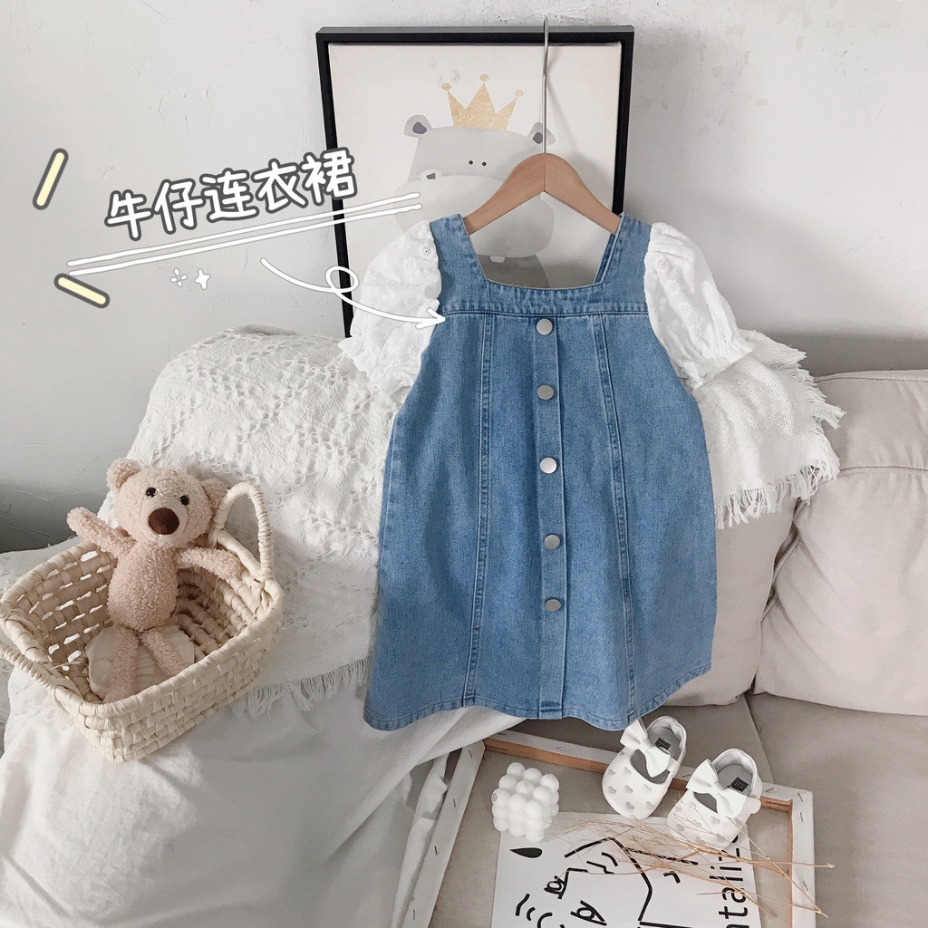 DRESS Anak Perempuan DRESS CUTE DENIM Dres bayi motif korea Baju Dress Casual santai Anak Cewek Import