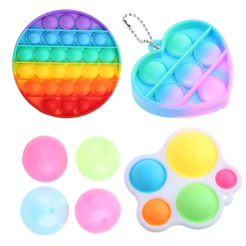 Mary 1Set Mainan BPA Free Papan Dorong Sensory Fidget Squeeze Toy Puzzle Gadget