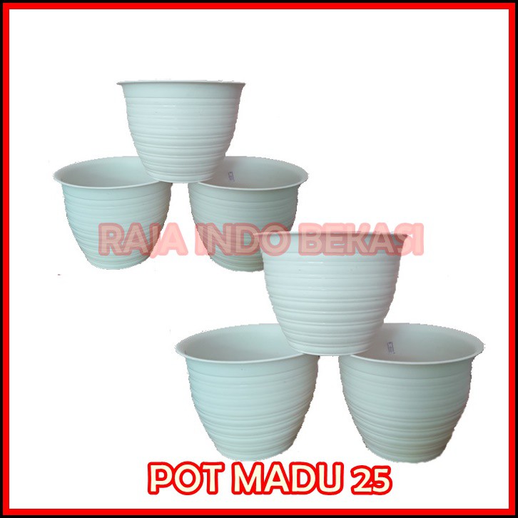 Pot Tawon  21 Cm Putih / Pot Madu 25 - Pot Plastik Bunga Tawon Bulat - Bukan Pot Kw Lebah