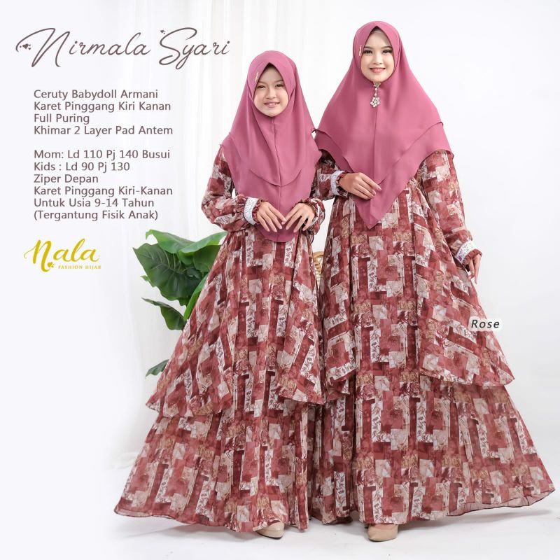 Gamis Wanita Nirmala Syari Couple Ibu dan anak