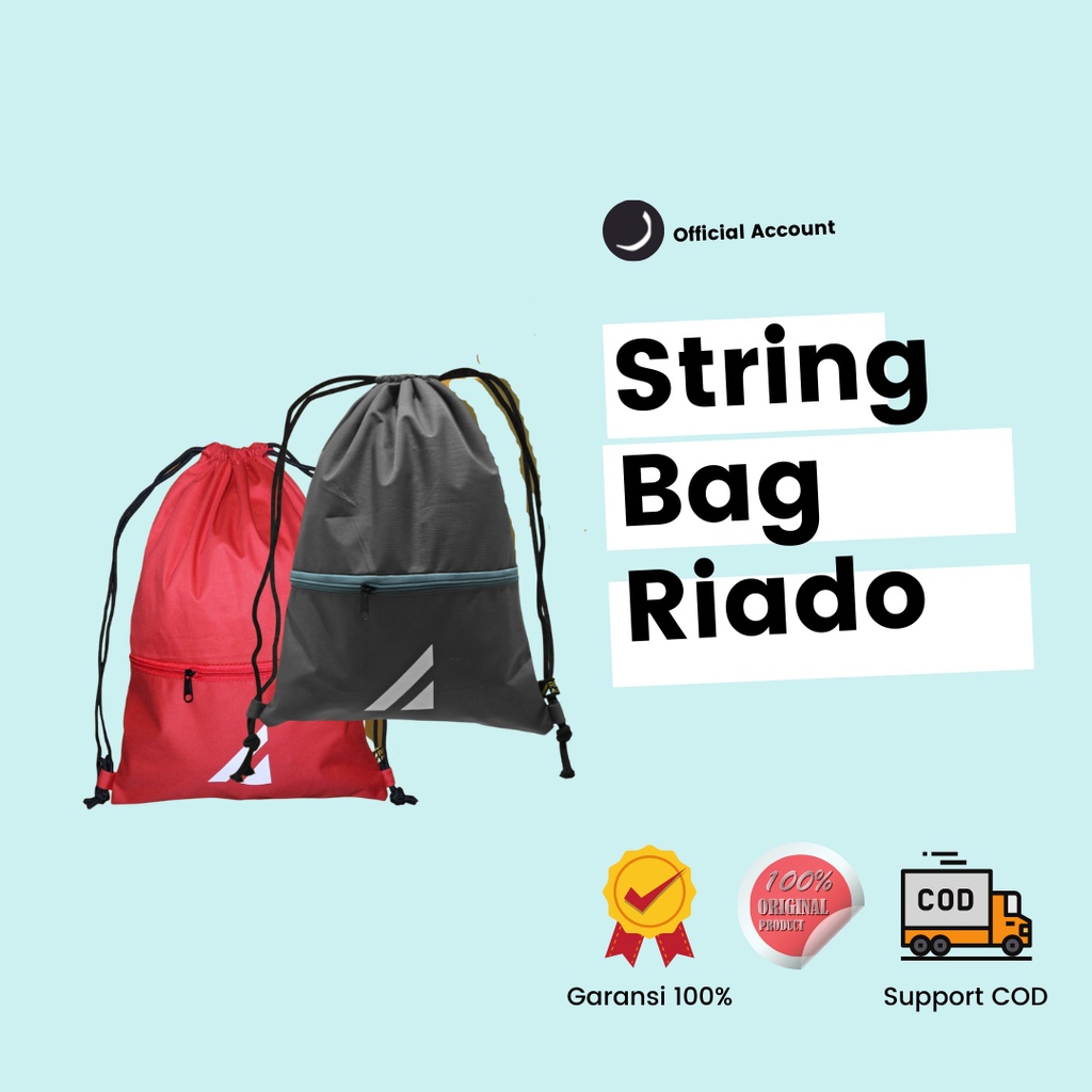 String Bag RIADO - Tas Tali Tas Sepatu Olahraga Stringbag Cowok Pria Murah Original ROSAL
