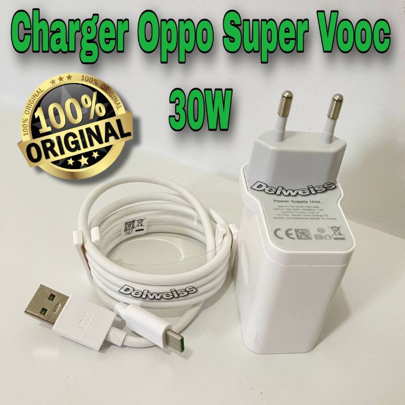 Charger OPPO Reno 4 Oppo A95 30W Super Vooc Usb Type C Original