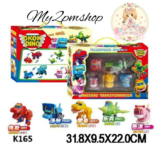 BISA COD Mainan Anak Gogo Dino Set Isi 5 Tranform Robot Momo Dino Gogo Dino LIMITED
