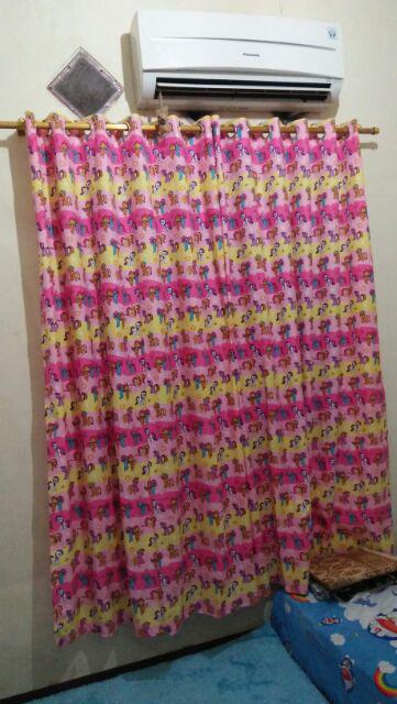 Gorden Pintu Karakter My Little Pony Pink Muda Model Smokering Ukuran L 140 Cm X T 210 Cm