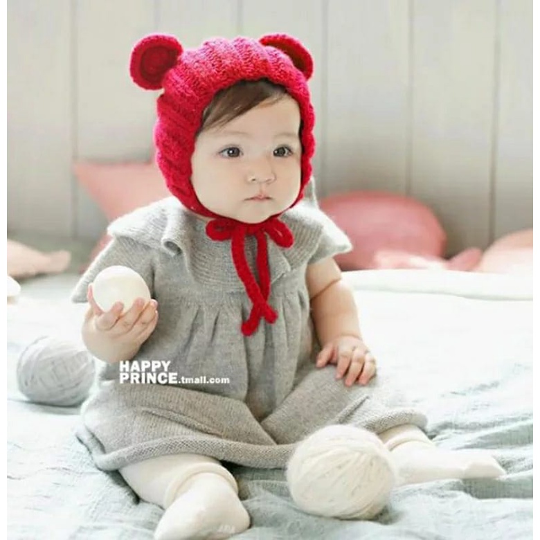 Ciput Topi Bayi  Baru Lahir Kupluk Anak Bayi Bonet Tali Telinga