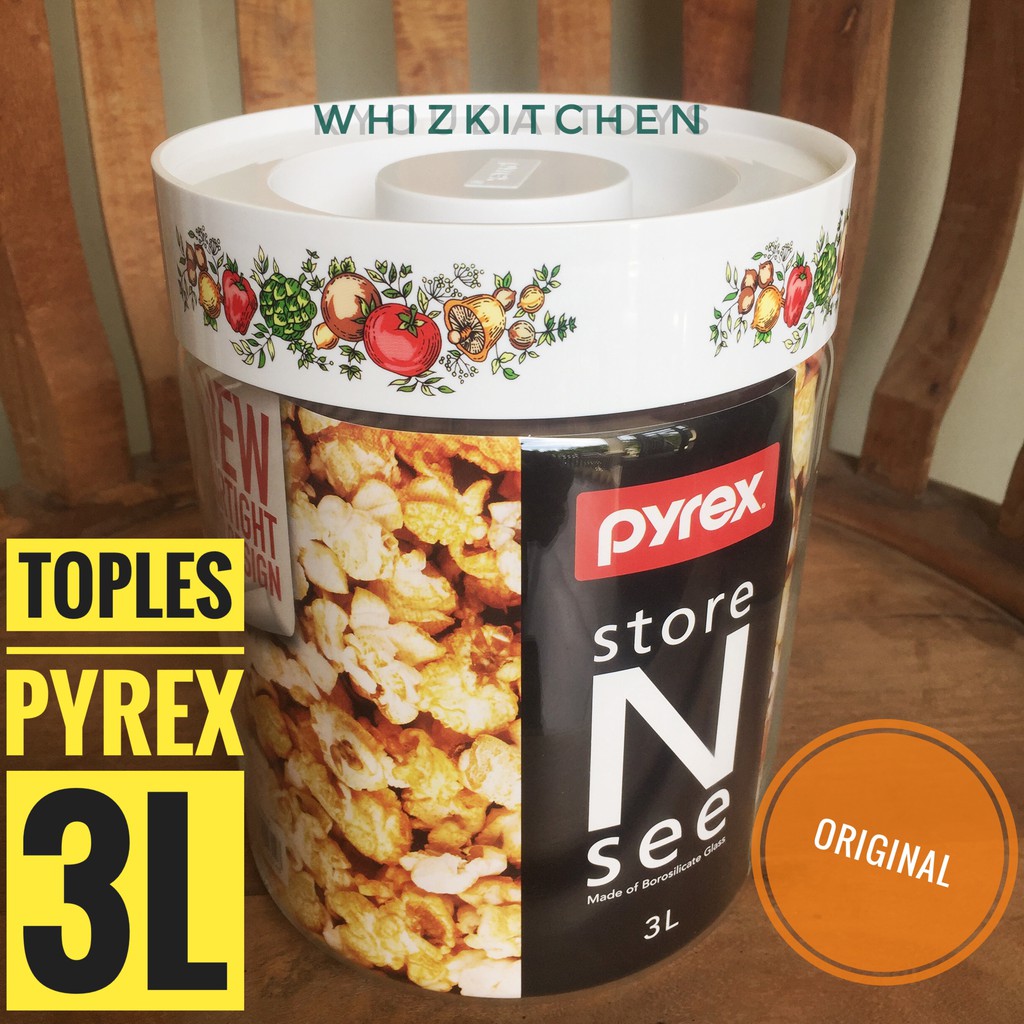 Toples PYREX 3L (3 Liter) Kaca Store N See Kedap Udara Airtight 7080-8