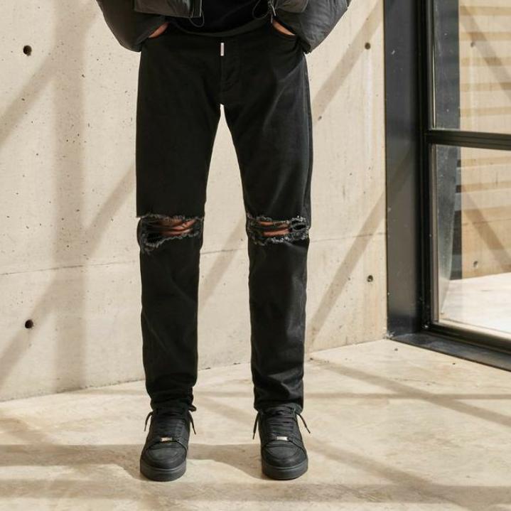 Tren Kekinian.. CELANA SOBEK PRIA RIPPED JEANS ROBEK STANDAR REGULER BASIC JINS KOYAK 28-38