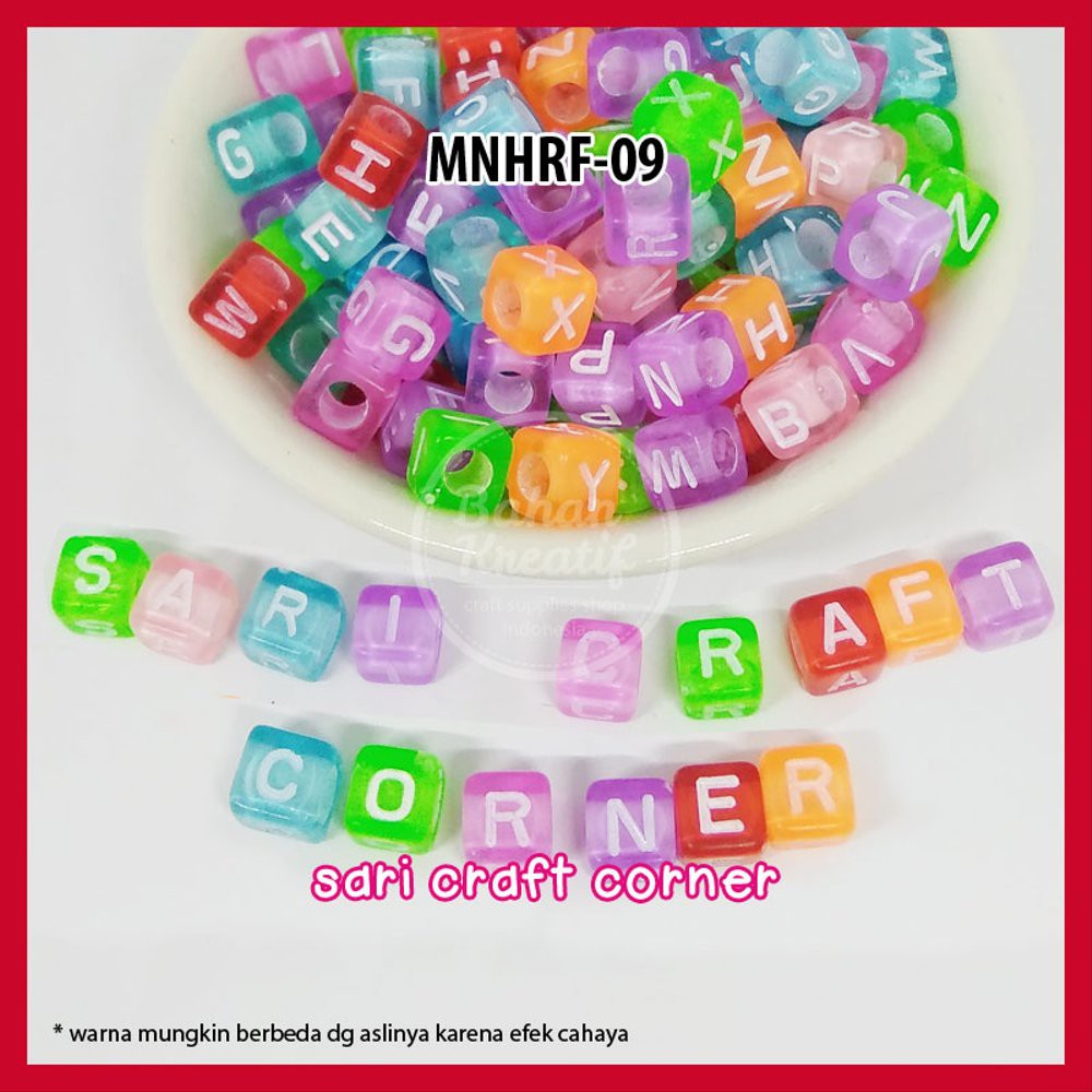 Manik Huruf Kubus 6x6 Kotak Warna MNHRF09