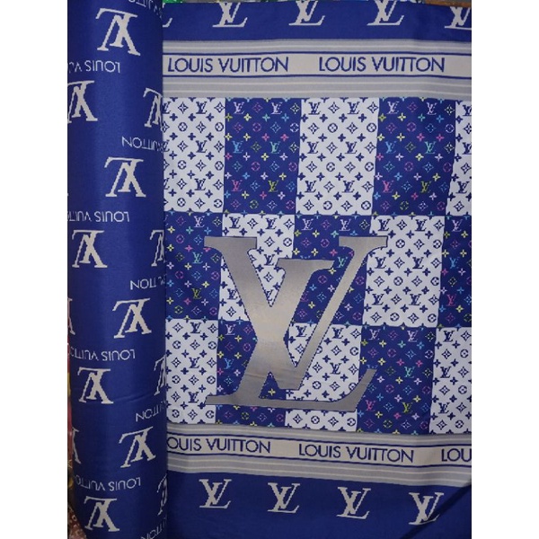 kain sprei motif LV kotak-kotak (per50cm)
