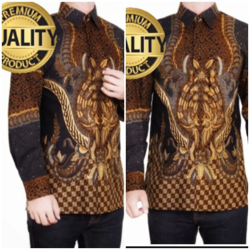 Hem batik pria lengan panjang