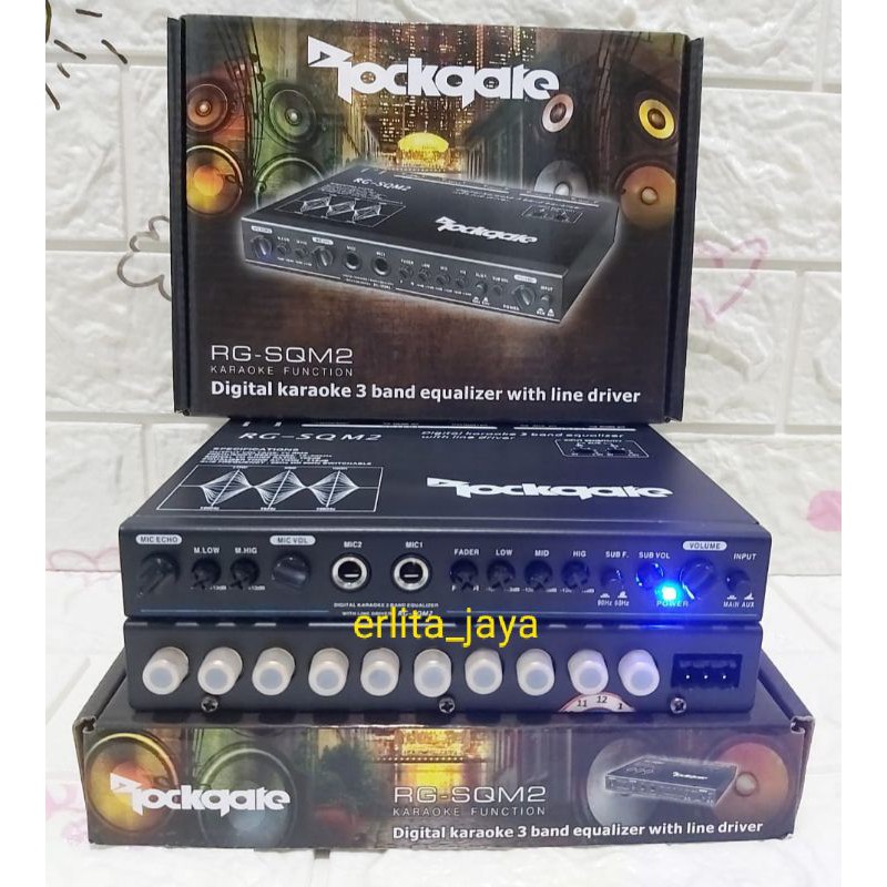 Parametrik preamp ROCKQATE RG-SQM2 digital karaoke 3band high quality