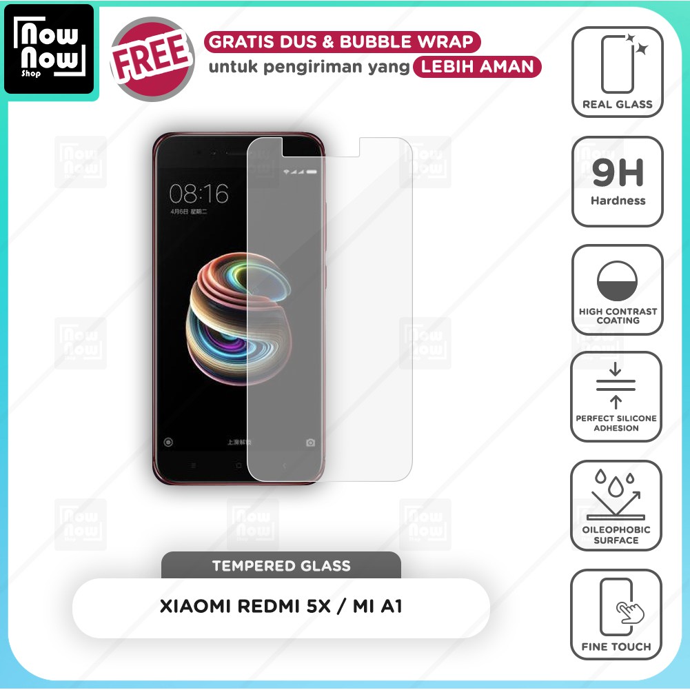 Tempered Glass Anti Gores Xiaomi Redmi 5X / Mi A1 Screen Guard Protector 9H Kaca Temperglass