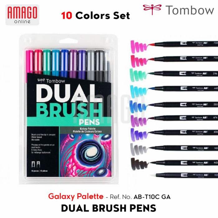 TOMBOW Dual Brush Pens - GALAXY Palette of 10 colors - AB-T10C GA
