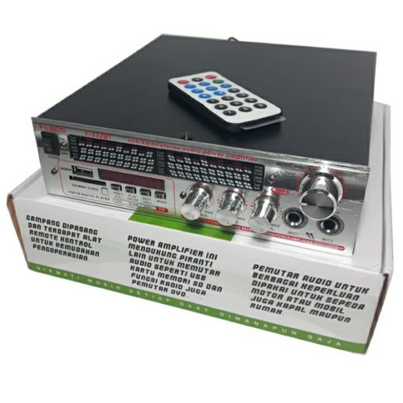 Amplifier Bluetooth Fleco F-232BT/ Amkplifier Karaoke fleco f-232BT