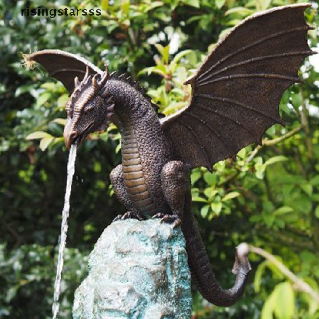 Ornamen Patung Naga Air Mancur Bahan Resin Untuk Taman