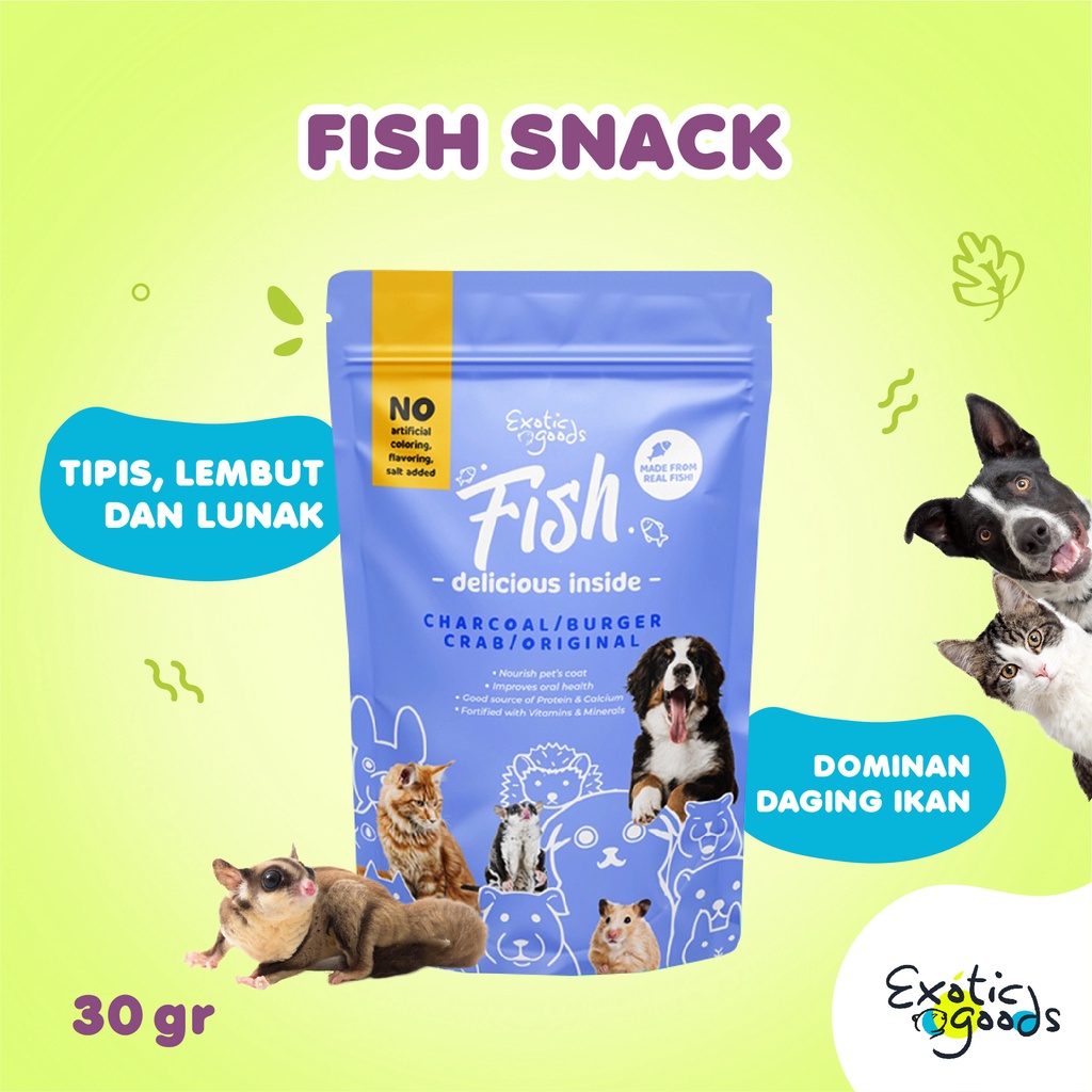 EXOTICGOODS FISH SNACK 20gr FISH SNACK SUGAR GLIDER FISH SUGAR GLIDER FISH HEWAN FISH SNACK THAILAND