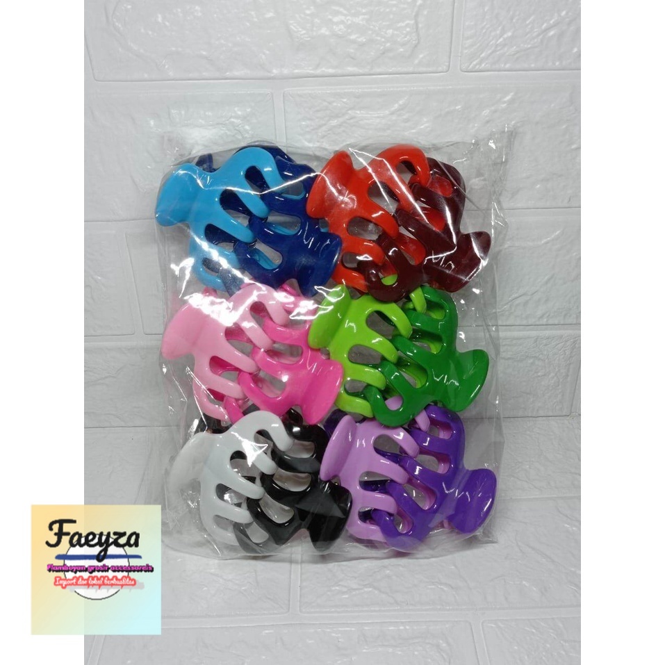 grosir 12 pcs jepit rambut salon cakar 5 jumbo 8cm