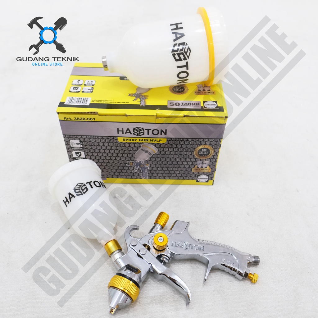 Spray Gun Hasston HVLP 2 Tabung 3820-001 / Alat Semprot Cat Tabung Atas Haston 2 Tabung Spray gun