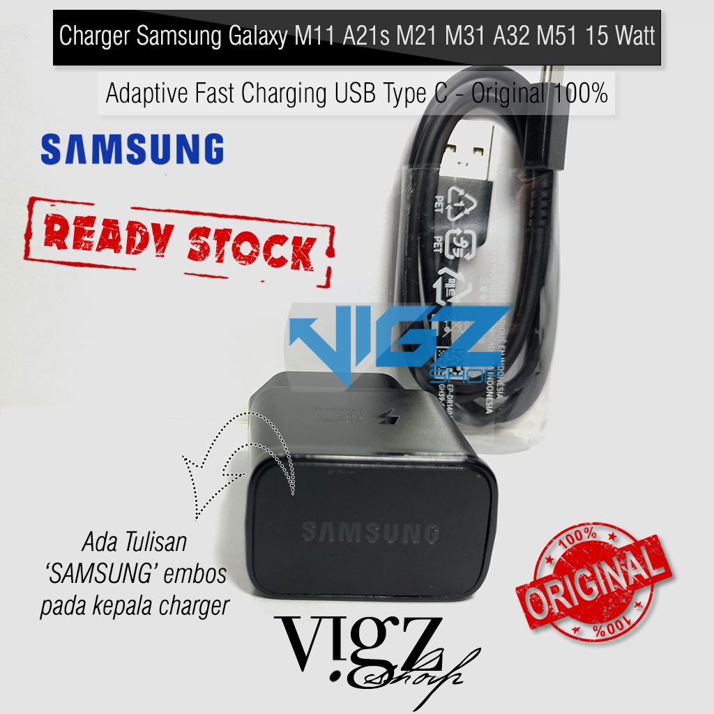 Charger Samsung A22 5G A32 5G A20s A30s M11 A21s M21 M31 A32 M51 15Watt Original