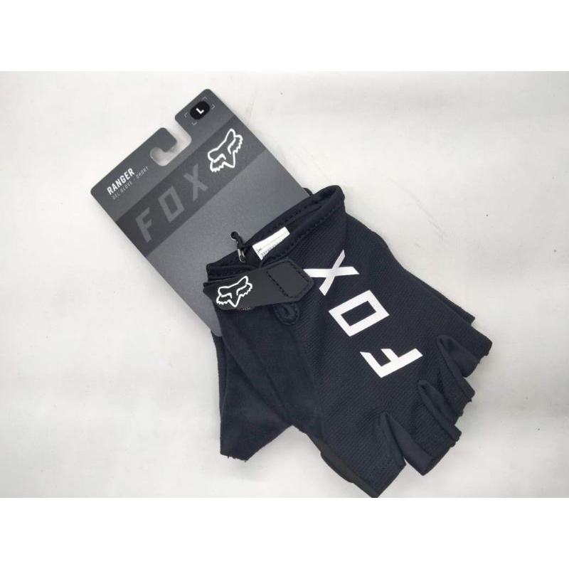 Gloves FOX RANGER Short Half-Finger Gel ORIGINAL BLACK - Glove Sarung Tangan Fox Hitam