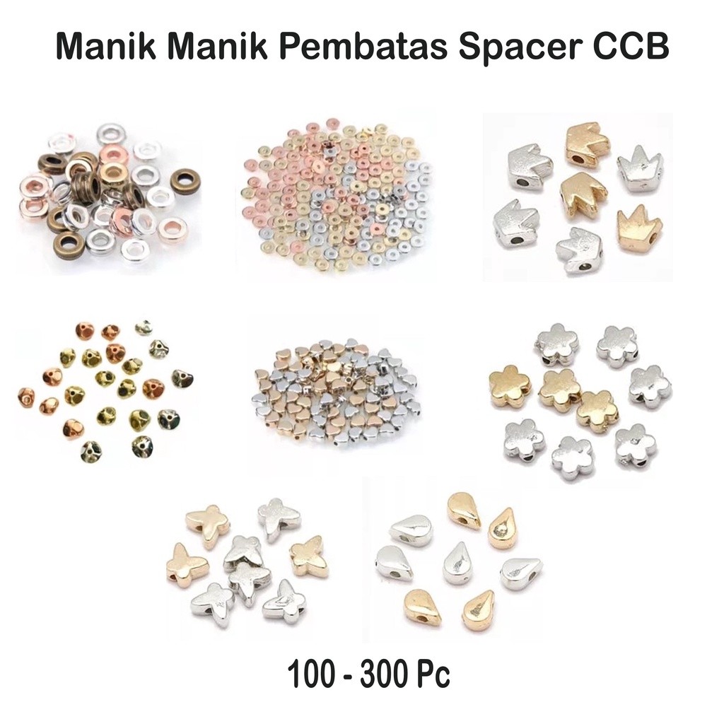 Manik-Manik Pembatas Spacer CCB Untuk Membuat Perhiasan Kalung Gelang DIY Harga/100-300Pc