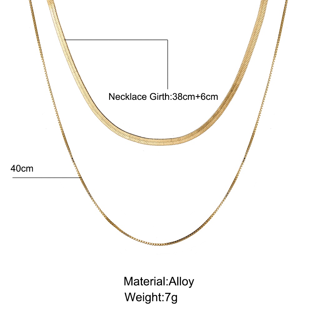 Kalung Model Double Layer Warna Emas Untuk Wanita
