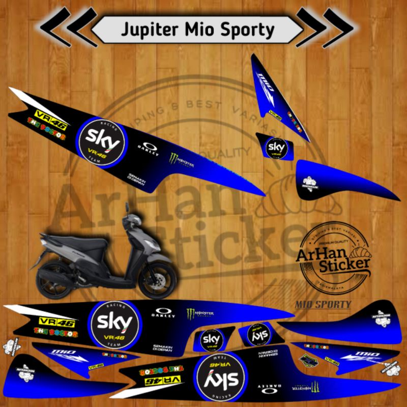 Jual Stiker Yamaha Mio Sporty Motif SKY VR 46 Striping Variasi