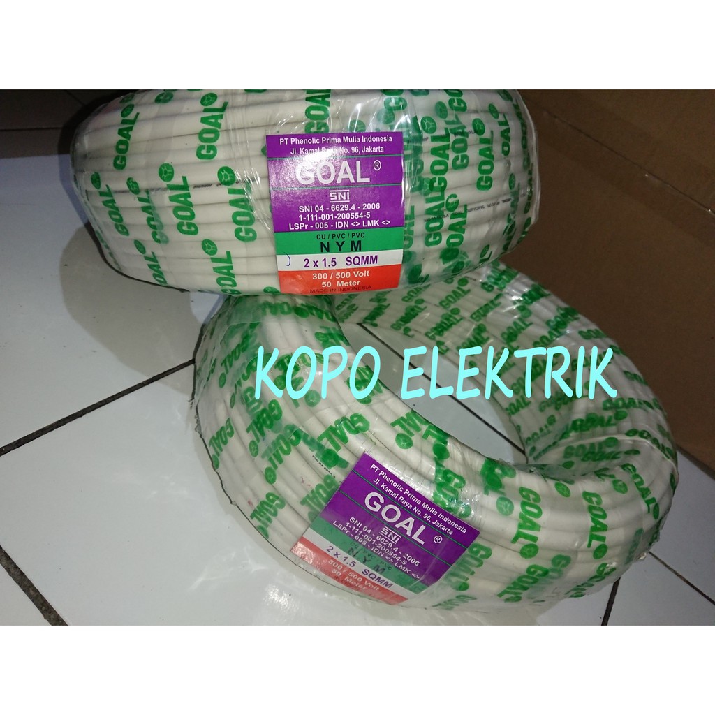 Kabel Goal NYM 2X1.5mm SNI Tunggal