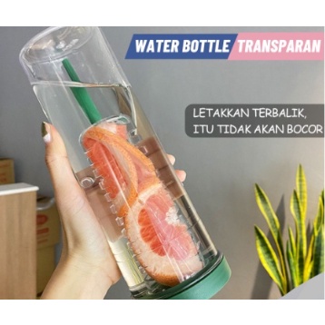 [MH] Botol Minum Transparan Juice Portable Sedotan Lipat 700Ml