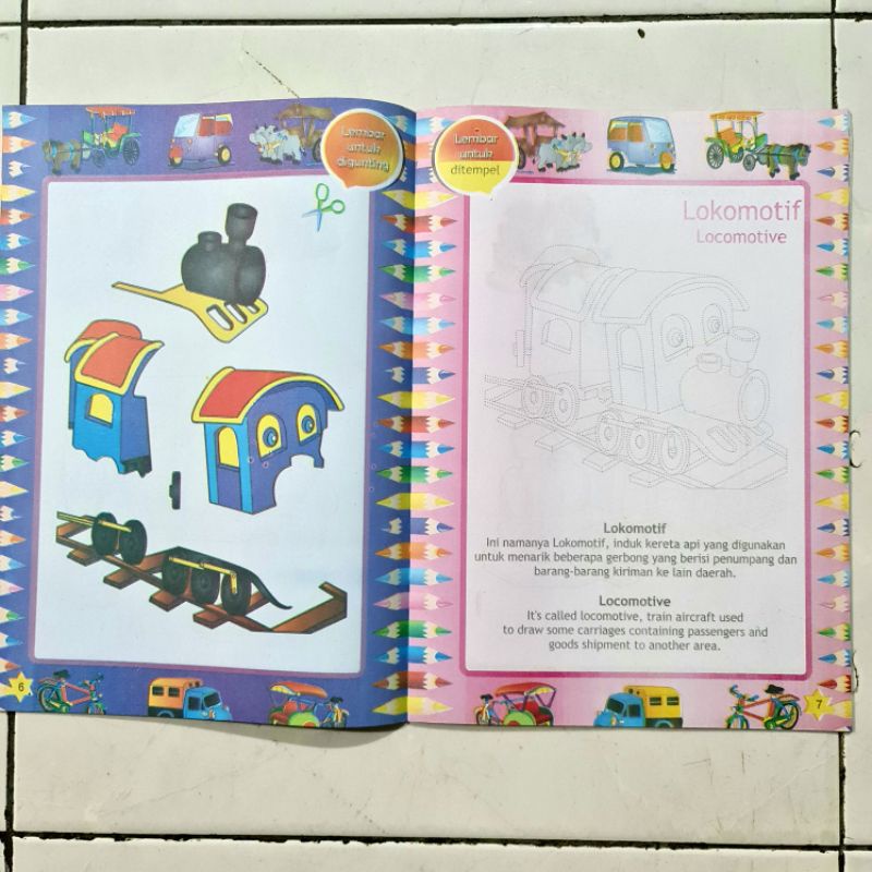 BUKU AKU PANDAI GUNTING TEMPEL MEWARNAI UNTUK ANAK PAUD DAN TK