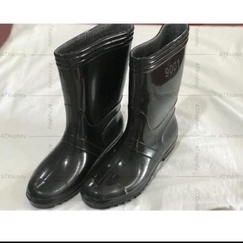 Sepatu Boot Karet Jeep Hitam Boot kerja Proyek Anti Air Banjir Hujan PVC Boot Murah