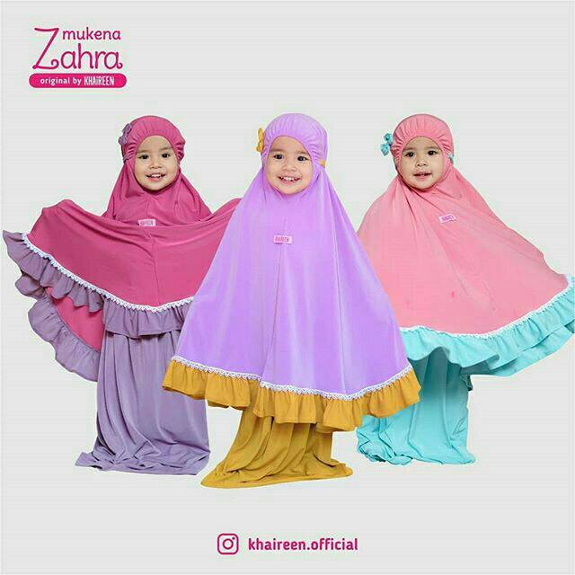 MUKENA ZAHRA ORIGINAL BY KHAIREEN / MUKENAH ANAK / MUKENAH BALITA/ MUKENAH JERSEY