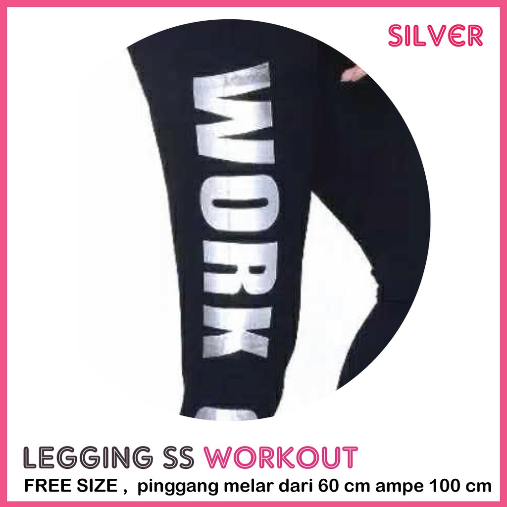 Legging Sablon Samping ( SS ) Work out / Legging wanita jumbo / Legging import wanita workout