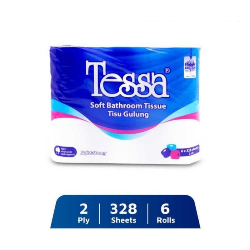 Tissue toilet TESSA 6 roll x 328s / tisue wc gulung tesa 6roll 2ply / tisu bathroom lembut