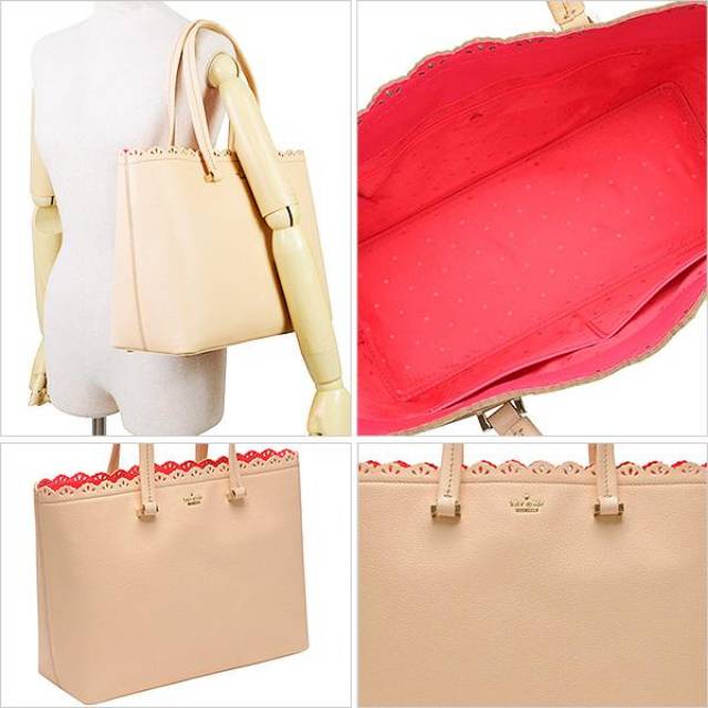 Kate Spade new york natural Fordham Court Lilyanne Tote totebag tas original authentic asli pink