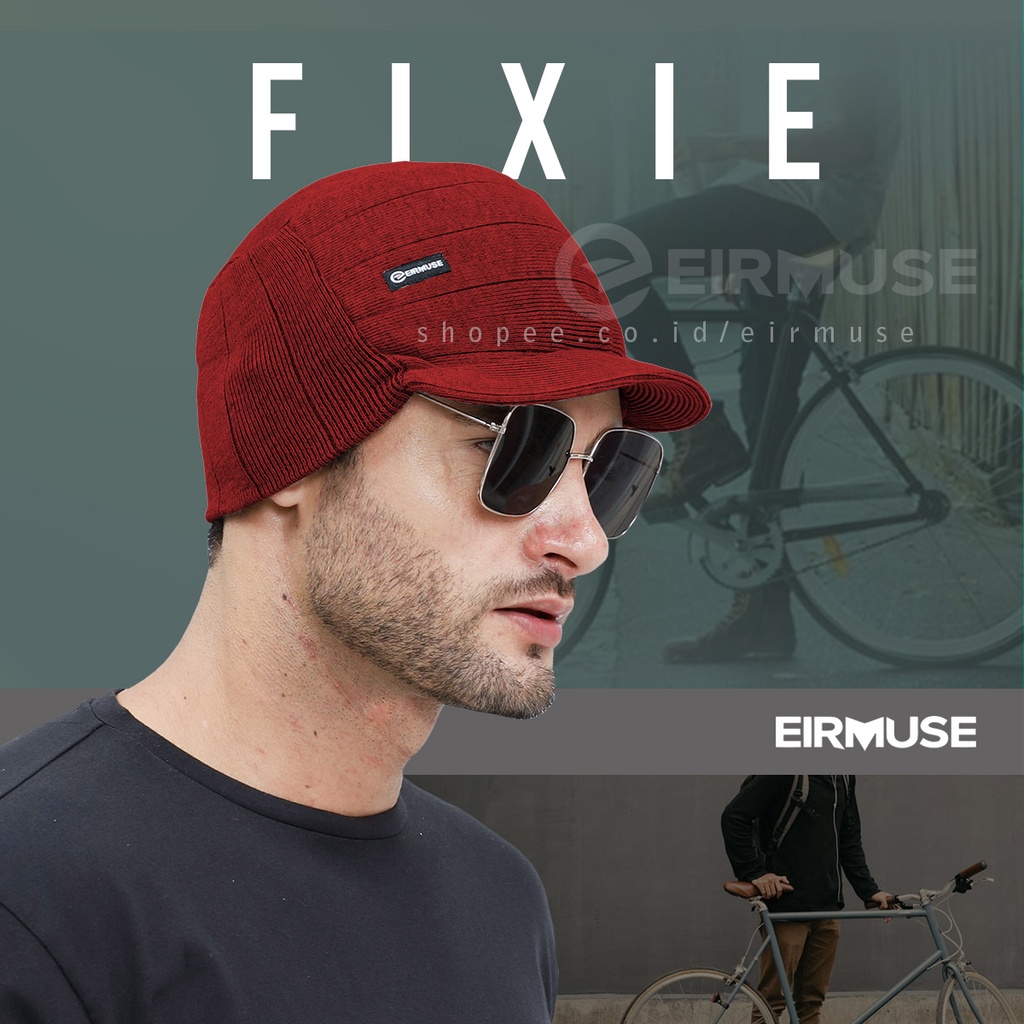 FIXIE by Eirmuse Gaya Topi Cycling Sepeda Bahan Rajut