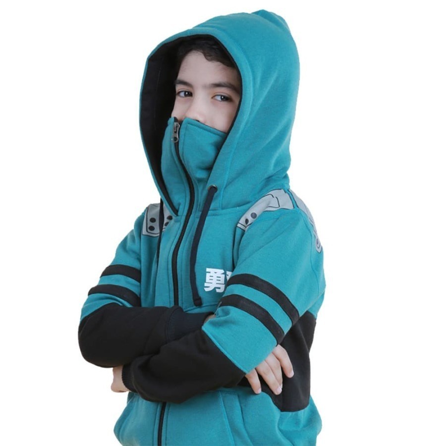 jaket sweater anak laki2 cowo usia 4 6 8 10 12 jacket green ninja anak lucu unik bagus keren Hijau Tosca