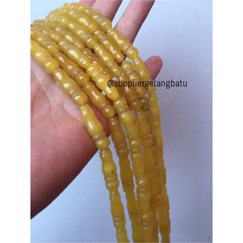 bahan ujung kepala tasbih KUNING aksesoris muslim tasbeh batu craft beads pria wanita model fashion