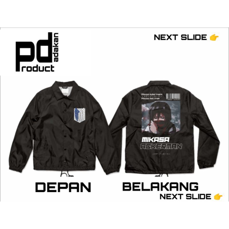 JAKET COACH WINDBREAKER Anime AOT/Attack On Titan Shingeki No Kyojin