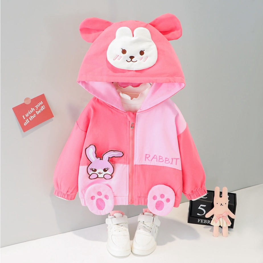 RB4 Jaket bayi / anak import motif kelinci  beruang