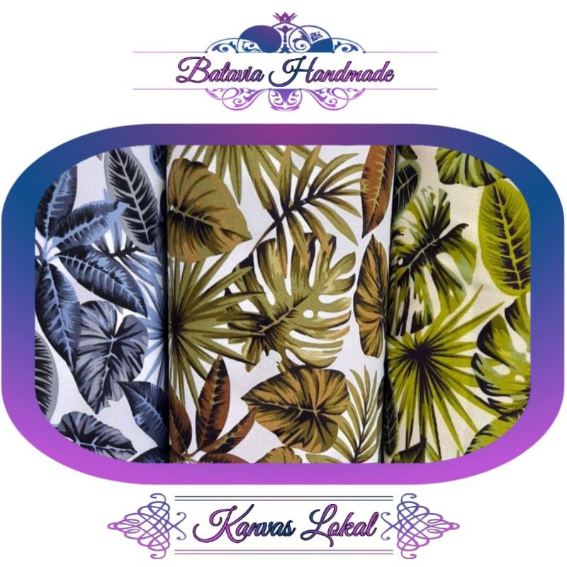 Kain Kanvas motif daun