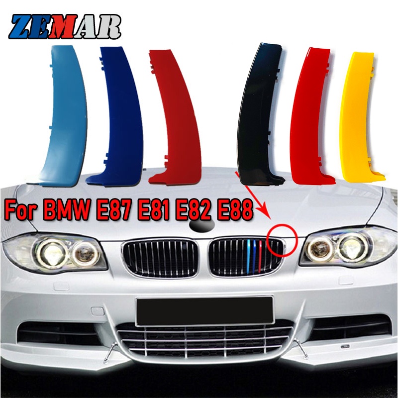 3pcs Strip Trim Grill Depan Warna Jerman Untuk BMW 1 Series E87 E82 E81 E88 04-11