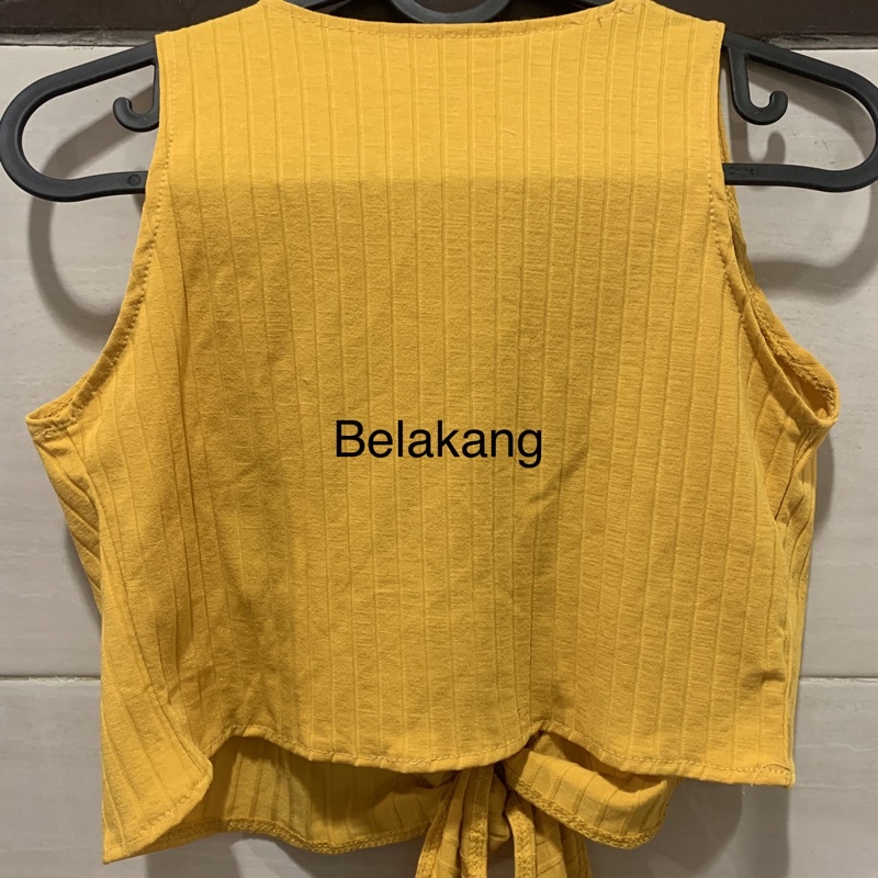 O Ring Crop Top | Atasan Wanita Sexy Vneck Korean Fashion | Maimon Grosir