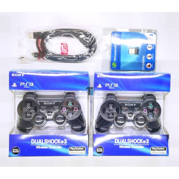 HOTTEST  Paket 2 Stik PS3 (Ori Pabrik) + Kabel USB + Bluetooth