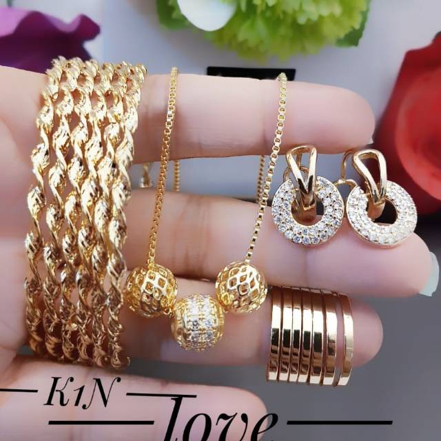 Xuping set perhiasan lapis emas 24k 0331