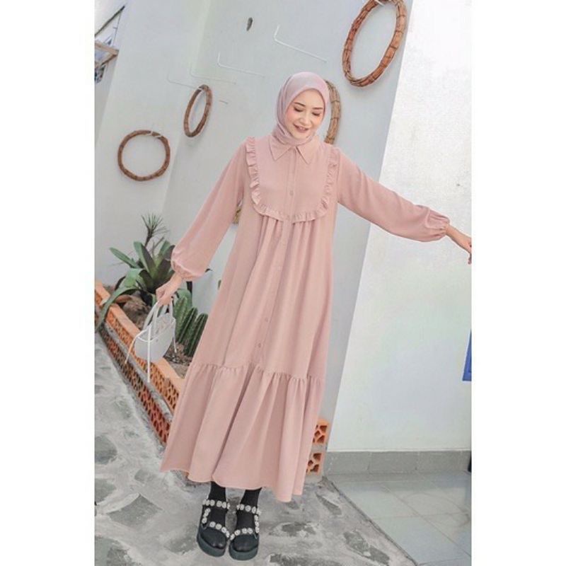 1KG MUAT 4PCS | MARISKA DRESS AIRFLOW CRINCLE HITS OOTD SELEBGRAM FASHION GROSIR WANITA TERMURAH TERBEST SELLER