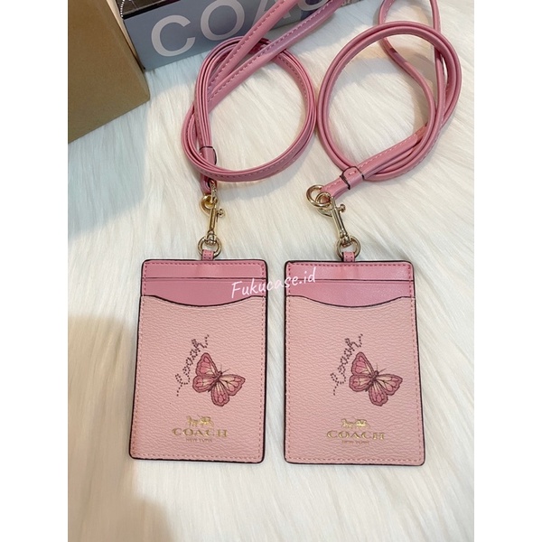 

Coach Butterfly Blossom Pink Lanyard || Name Tag || ID Card Holder