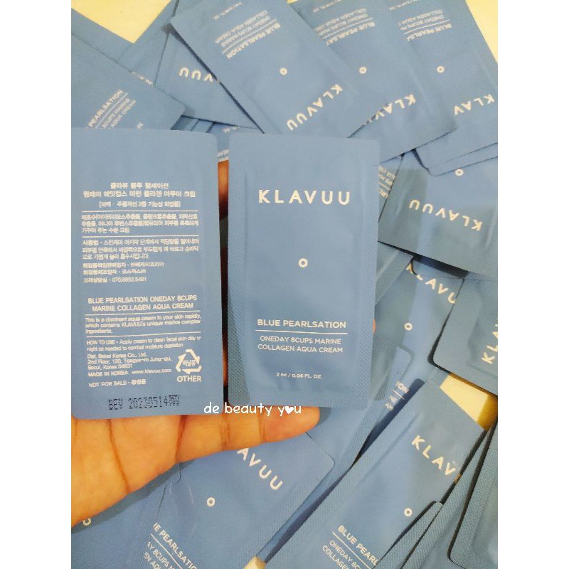 Klavuu blue pearlstation marine collagen aqua cream sample sachet