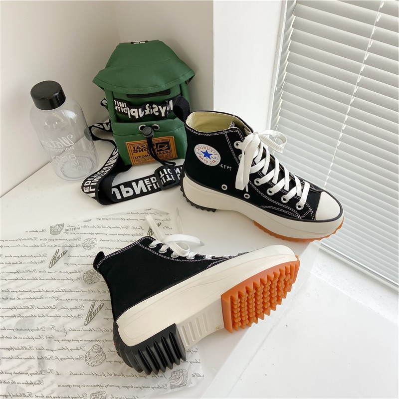 [DENDEN.ID] Sepatu Boots Wanita Sol Tinggi Fashion Korea Sneakers Wanita