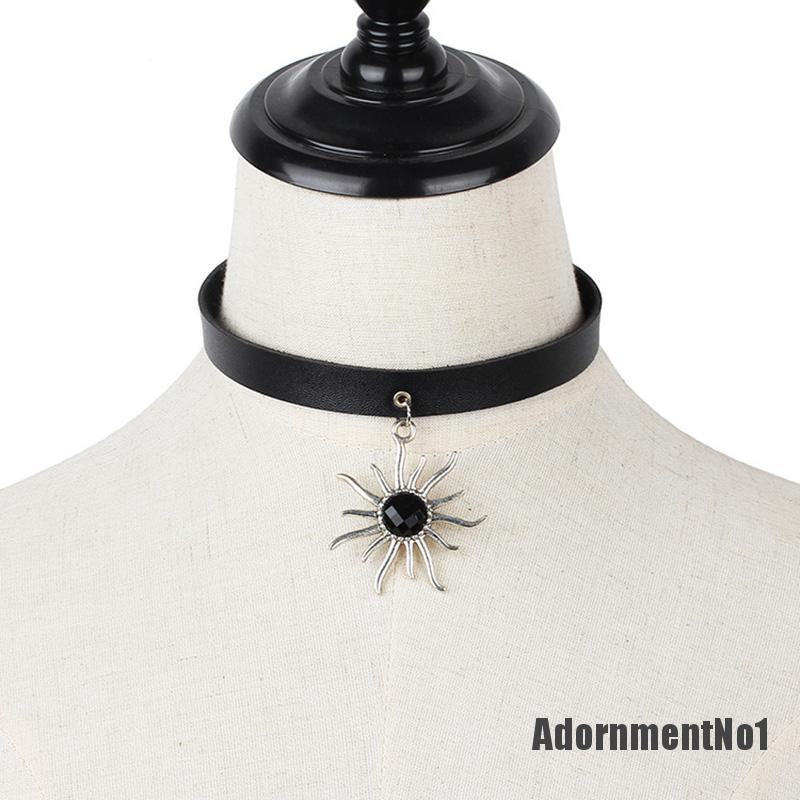 (Adornmentno1) Kalung Choker Bahan Kulit Imitasi Gaya Punk / Gothic Untuk Wanita